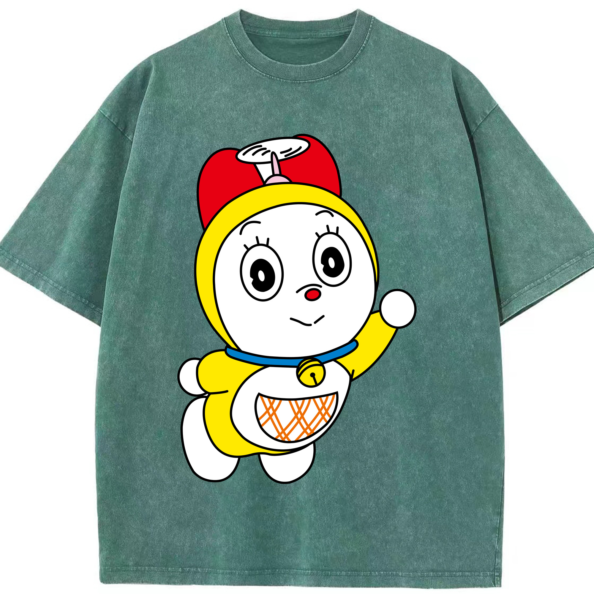 （画像用） ドラえもん ドラミ Doraemon Dorami 綿100% ヴィンテージ風 半袖Tシャツ（フロントプリント）
